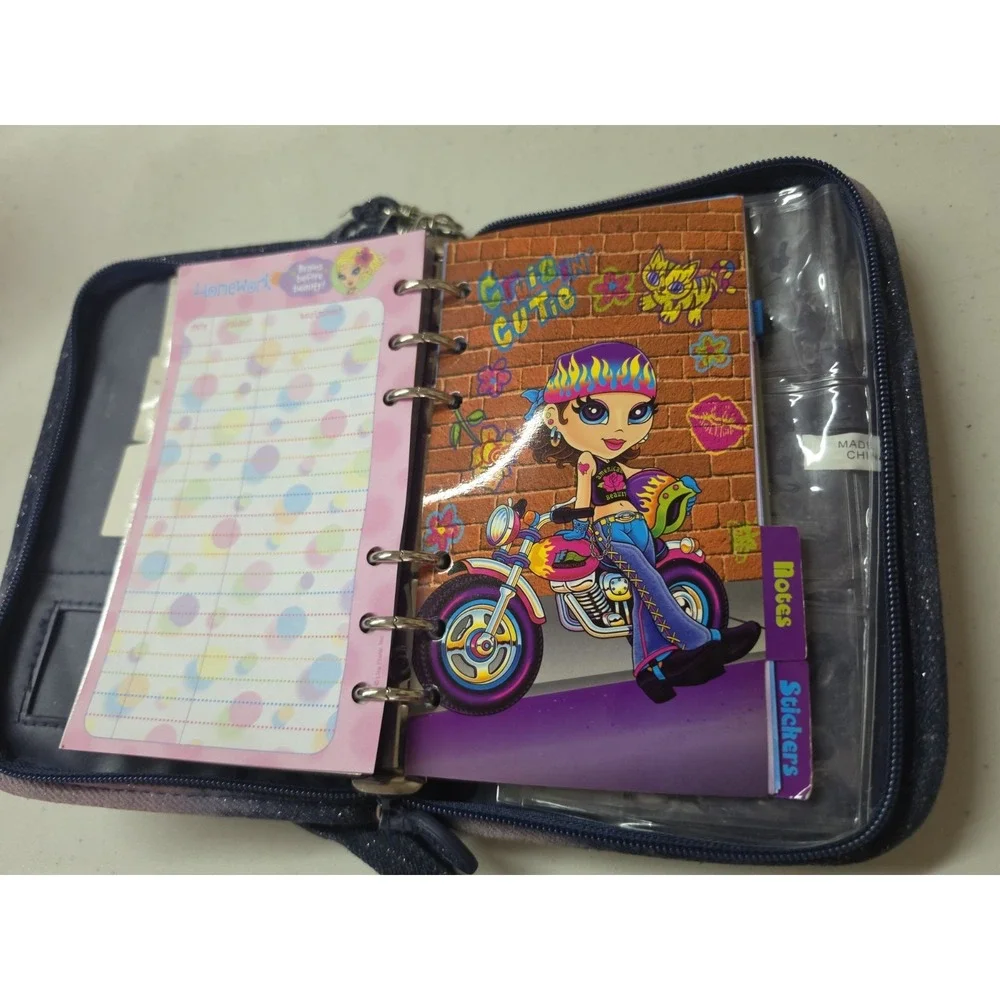 Lisa Frank Fun Pak Zip-Up Ring Binder Organizer Planner 2006 *read*